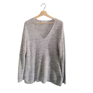 CONTEMPORINE Simons Grey V Neck Marled Knit Sweater Size XL